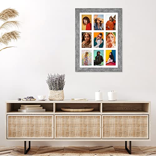 13.5x19.5 Collage Frame, 9 Open 4x6 Photo Frame Collage for Wall - color: Grey, size: 13.5x19.5 - (9 open4x6）