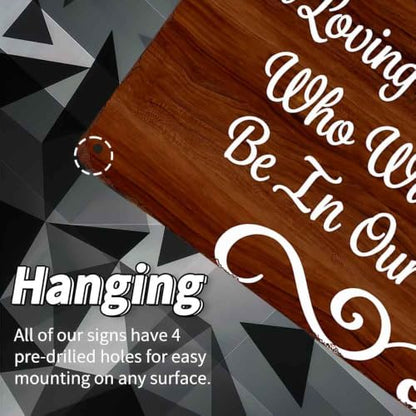 12X8in Aluminum In Loving Memory Wall Decor Sign | Rustic Wood Grain Printed Aluminum Memorial Sign For Home, Patio, Wedding, Funeral Remembrance Decor