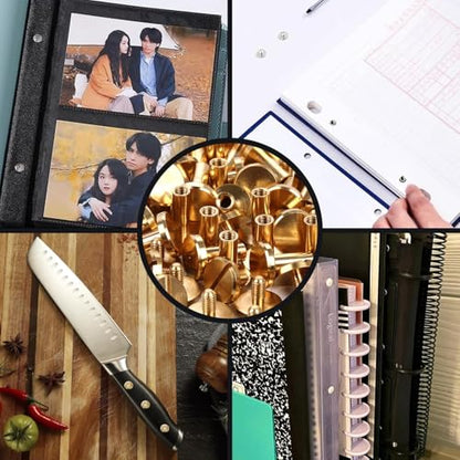 Brass Chicago Binding Screws -4mm x 10mm Binding Posts -10mm Phillips Nut-Chicago Screw Binding Post Screw Kit for DIY Leather Decoration Scrapbook Photo Albums (Brass, 25 PCS) - size: 4mm x 10mm