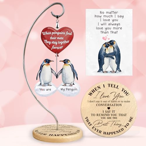 Penguin Couple Ornament - Wedding Anniversary for Couples | Penguin Christmas Ornament for Couples, Romantic I Love You Keepsake, Wedding Anniversary Gift for Him Her - color: 06 - Penguin Couple