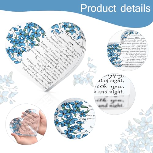 Yookeer Sympathy Gift Acrylic Heart Shape Memorial Bereavement Gifts for Loss of Loved One Red Cardinal Remembrance Condolence Funeral Grief Keepsake for Mom Dad Grandma Friend(Floral Style) - style: Floral Style