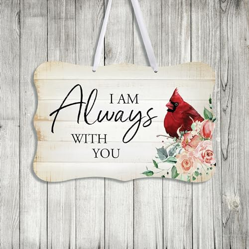LifeSong Milestones Memorial Wall Hanging Signs Bereavement Keepsake Condolence Funeral Gift For Loss of Loved One 8x12 (I Am Always With You (White)) - color: I Am Always With You (White)