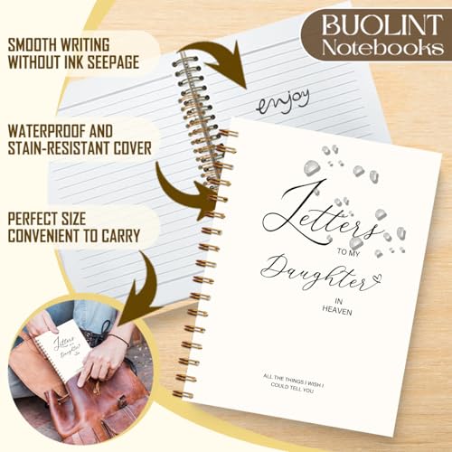 Letters to Heaven Notebook Journal 5.5x8.3, Grief Journal for Women, Memorial Sentimental Gifts, Sympathy Gifts for Loss of Loved One, Spiral Hardcover Notebook(Daughter) - color: Daughter
