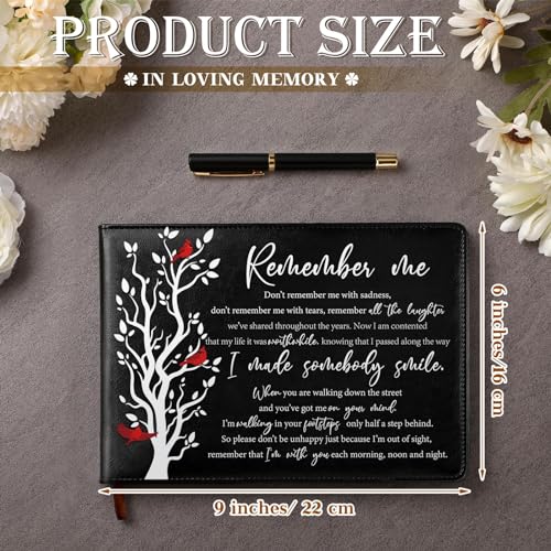 Yingzhao Memorial Funeral Guest Book with Pen 144 Pages Cardinal Funeral Guest Sign in Book for Memorial Service Celebration of Life Party Supplies in Loving Memory(Remember Me) - style: Remember Me