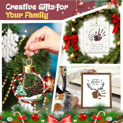 Nabance 2.54 fl oz Brown Baby Hand and Footprint Friendly Paint, Dog Cat Paw Print Safe Paint, Non-Toxic Acid-Free, Safe Gentle for Home School Christmas New Year DIY Keepsake Stamp - color: Brown