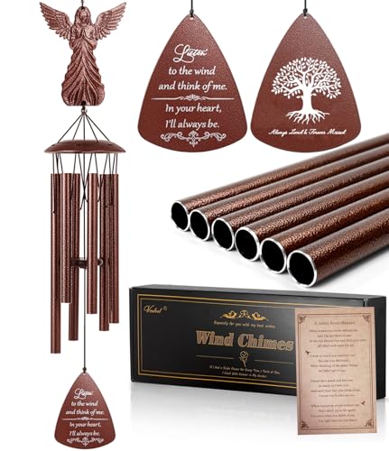 VENBEEL Angel Memorial Wind Chime, Memorial Sympathy Gifts for Loss of Love One, Bereavement Condolence Remembrance Gift for Loss of Mom Dad