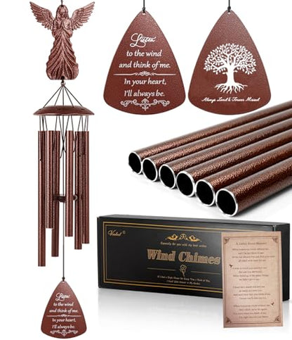 VENBEEL Angel Memorial Wind Chime, Memorial Sympathy Gifts for Loss of Love One, Bereavement Condolence Remembrance Gift for Loss of Mom Dad