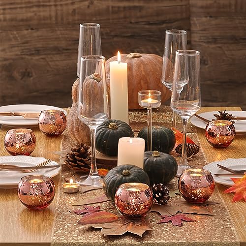 Volens 24PCS Rose Gold Votive Candle Holders for Table Centerpieces - color: Rose Gold, size: 24 PACK
