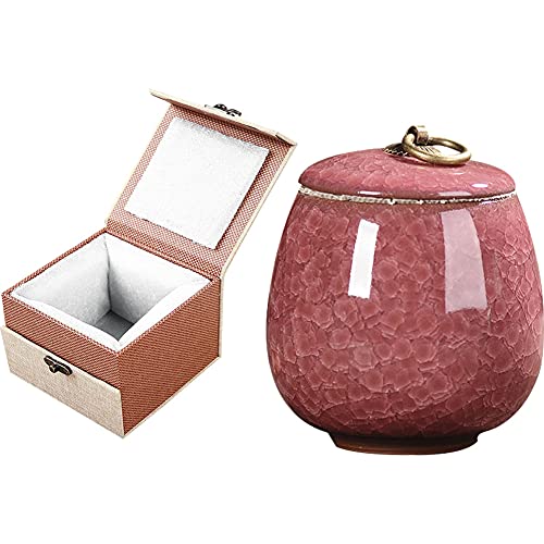 Small Keepsake Urn for Human Ashes with Velvet Box Pet Keepsake Urn Small Cremation Urns Mini Funeral Urn Decorative Urns for Home Decor Fits a Small Amount of Cremated Remains Rose Red - color: Rose Red