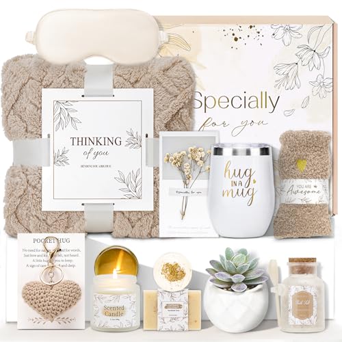 Get Well Gifts for Women Self Care Gifts Basket - Relaxing Spa Care Package After Surgery Mothers Day gifts - Feel Better Sympathy Mothersday Birthday Gift for Her Mom Sister Friend Wife (Khaki) - color: Khaki