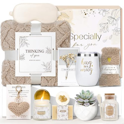 Get Well Gifts for Women Self Care Gifts Basket - Relaxing Spa Care Package After Surgery Mothers Day gifts - Feel Better Sympathy Mothersday Birthday Gift for Her Mom Sister Friend Wife (Khaki) - color: Khaki