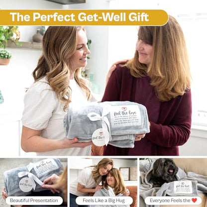 Get Well Blanket - Healing Blanket - Inspirational Blankets for Women/Men - Get Well Soon Gifts - Warm Hugs - Soft Fleece Throw Blanket - Strength - Healing Thoughts (Gray Fleece 50x65) - color: A- Gray Love
