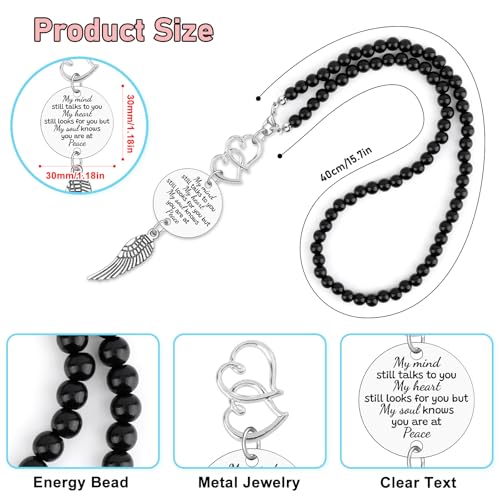Heigebi Memorial Car Charm Sympathy Gifts for Women Men Sympathy Keepsake Car Mirror Hanging Accessories in Memory of Father Mother Daughter Son Remembrance Gift Rearview Mirror Charm