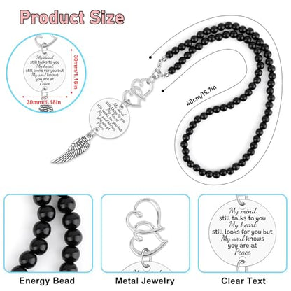 Heigebi Memorial Car Charm Sympathy Gifts for Women Men Sympathy Keepsake Car Mirror Hanging Accessories in Memory of Father Mother Daughter Son Remembrance Gift Rearview Mirror Charm