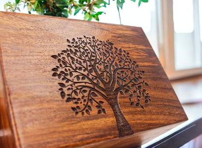 Personalized Rosewood Wooden Cremation Urn for Human or Pet Ashes, Brown, Tree - 01, Small (45 lbs), Funeral Urn - size: Small (45 lbs)