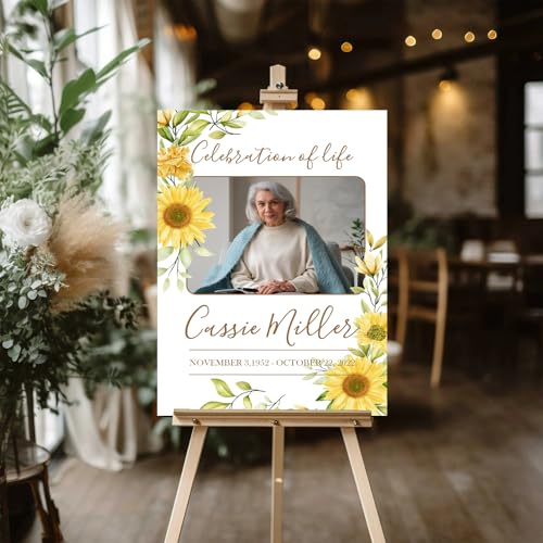 Personalized Funeral Welcome Sign, Celebration Of Life Sign, In Loving Memory Sign, Funeral Welcome Banner, Memorial Sign, Editable Funeral Welcome Sign, Funeral Welcome Sign With Stand #14 - color: Design 14