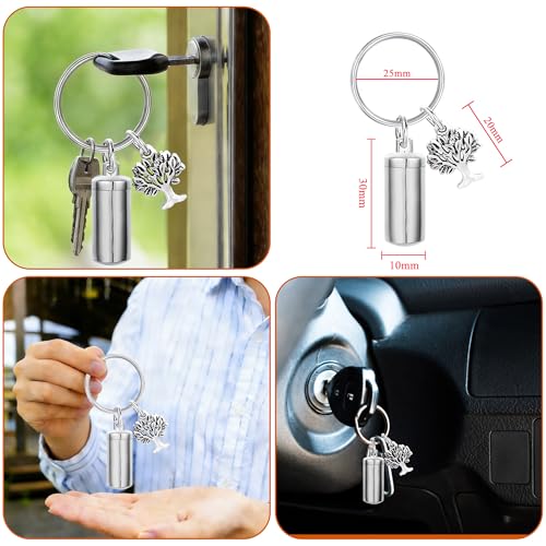 Gredstar Cremation Urn Keychain for Ashes, Cylinder Memorial Keepsake - color: Tree of Life