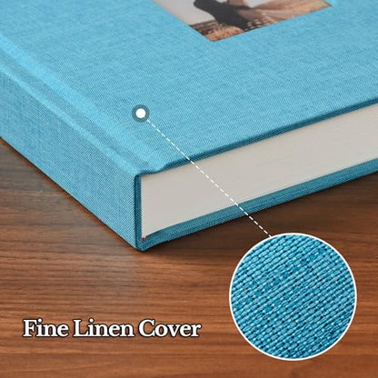 Pssoss 8x8 Inch DIY Scrapbook Album, Linen Hardcover, 40 Pages, Blue - color: Blue, size: 8 x 8 Inch 40 Pages