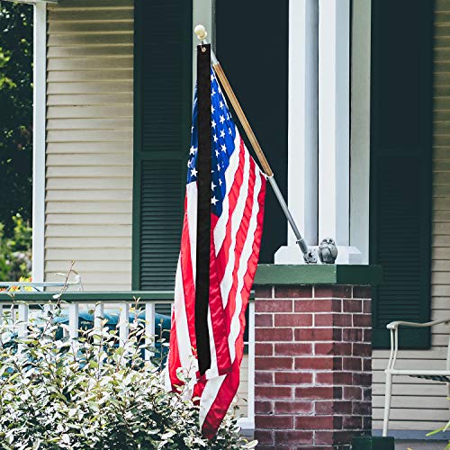 MOFAN Black Mourning Streamer 5'x3" 200D Endura-Nylon Half-Mast Mourning Ribbon for Half-staff Display