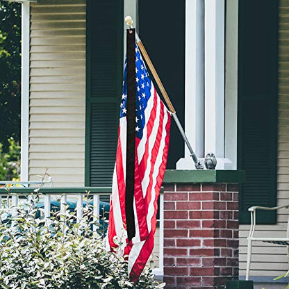 MOFAN Black Mourning Streamer 5'x3" 200D Endura-Nylon Half-Mast Mourning Ribbon for Half-staff Display