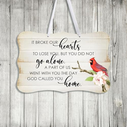 LifeSong Milestones Memorial Wall Hanging Signs Bereavement Keepsake Condolence Funeral Gift For Loss of Loved One 8x12 (It Broke Our Hearts To Lose (White)) - color: It Broke Our Hearts To Lose (White)