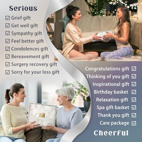 AHAGIFTREE Gift Baskets for Women,11PC Care Package,Think of You, surgery recovery gifts for women,Get Well Soon After Surgery,Birthday Gifts,Thank You,Sympathy Gift Baskets - color: Blue