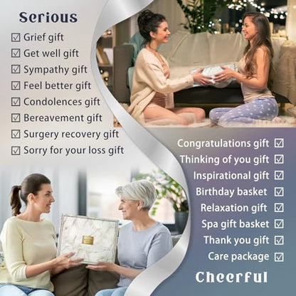 AHAGIFTREE Gift Baskets for Women,11PC Care Package,Think of You, surgery recovery gifts for women,Get Well Soon After Surgery,Birthday Gifts,Thank You,Sympathy Gift Baskets - color: Blue