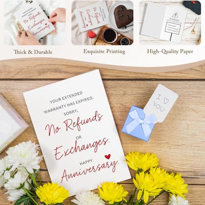Qiliji Funny Anniversary Card for Boyfriend Girlfriend, Hilarious Anniversary Card for Husband Wife, Marriage Milestone Cards for Him Her, Your Extended Warranty Has Expired - color: Anniversary