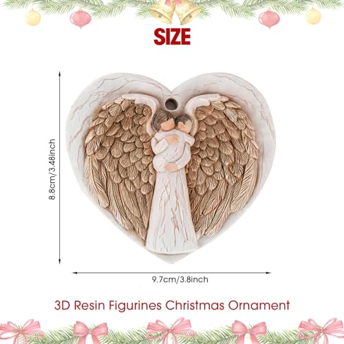 3D Angel Wings Figurines Memorial Ornament for Christmas Tree - Baby Baptism Gifts for Woman New Mother Grandmother - Miscarriage Gifts Remembrance Expression of Healing Love - style: Angel & Baby