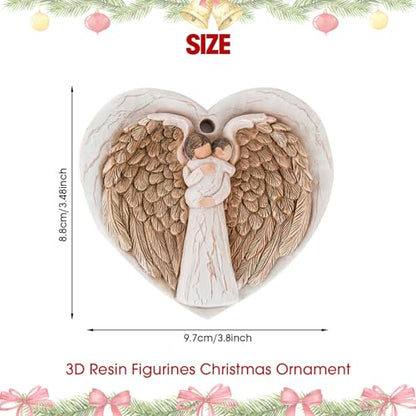 3D Angel Wings Figurines Memorial Ornament for Christmas Tree - Baby Baptism Gifts for Woman New Mother Grandmother - Miscarriage Gifts Remembrance Expression of Healing Love - style: Angel & Baby