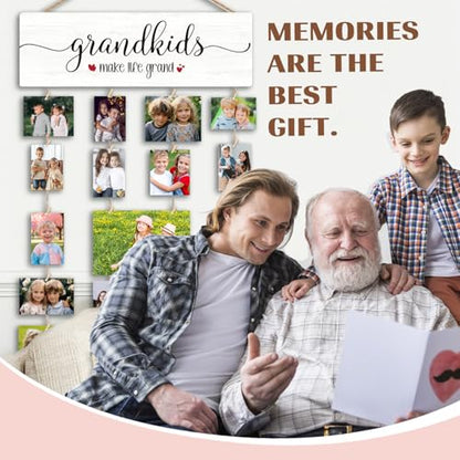 Birthday Gifts for Grandma From Grandkids,New Grandma Gifts | First Time New Grandma Picture Photo Frame,Grandkids Make Life Grand Grandma’s Brag Board,Grandparents Gifts - color: Grandkids
