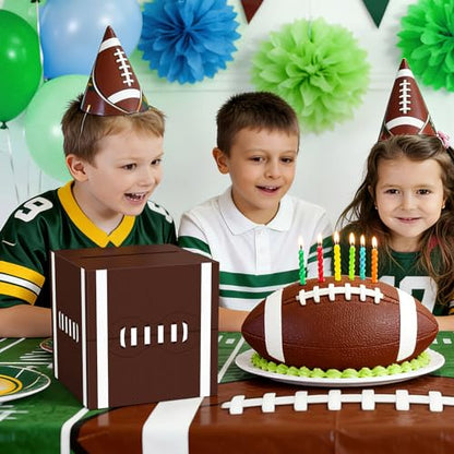 Hxezoc Football Card Box Sports Party Favors Post Box Cardboard Receiving Money Holder for Football Theme Wedding Reception, Baby Showers, Anniversary, Birthday Party, Table Centerpiece Decorations - style: Football
