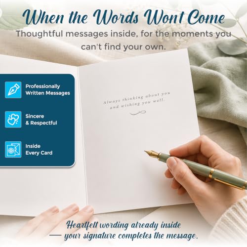 24 Box of Sympathy Cards with Envelopes - 4×6", 300 GSM - color: Monochrome