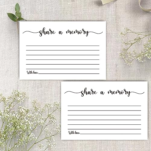 50 Share a Memory Cards, Memory Card for Celebration of Life, Graduation, Wedding, Retirement, Going Away Party (4" x 6")