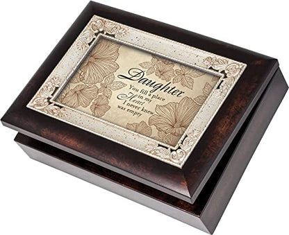 Cottage Garden Daughter You Fill a Place in My Life Burlwood Jewelry Music Box Plays Light Up My Life