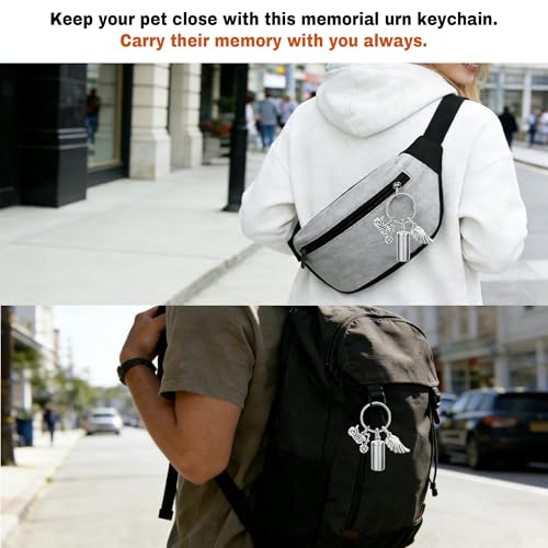 Gredstar Cremation Urn Keychain for Ashes, Cylinder Memorial Keepsake - color: Motorcycle