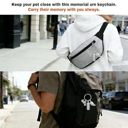 Gredstar Cremation Urn Keychain for Ashes, Cylinder Memorial Keepsake - color: Motorcycle
