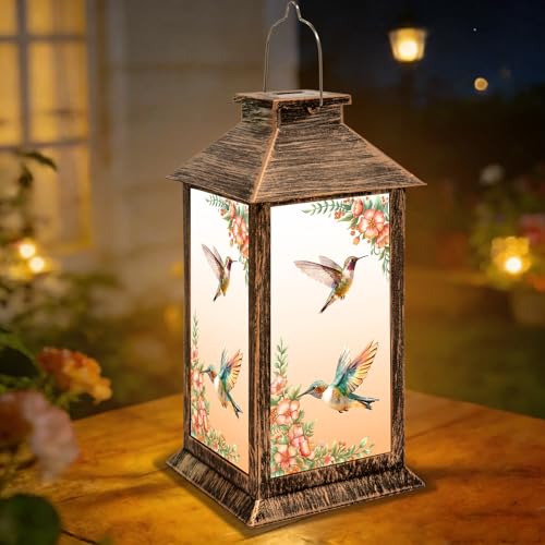 YHmall 5.5 x 13.8 Inch Hummingbird Solar Lanterns Outdoor Waterproof