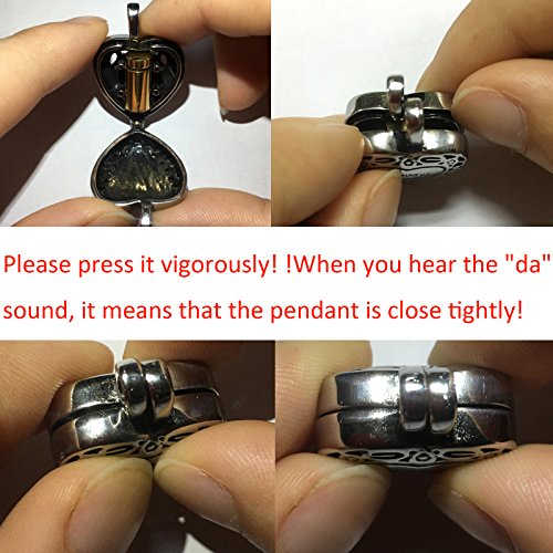 Beydodo Personalized Heart Cremation Urn Necklace for Ashes Always in My Heart Memory Necklace Gift with Funnel Kit - color: Custom