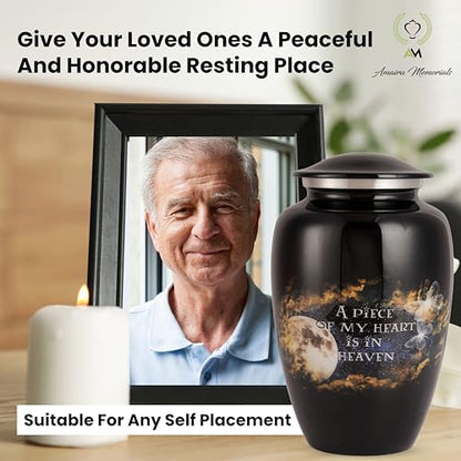 Urns for Human Ashes Adult, Large Cremation Urn for Men & Women, Handcrafted Metal Urn with Secure Lid for Funeral & Burial (Way to Heaven - 220 Cubic Inches) - color: Way to Heaven