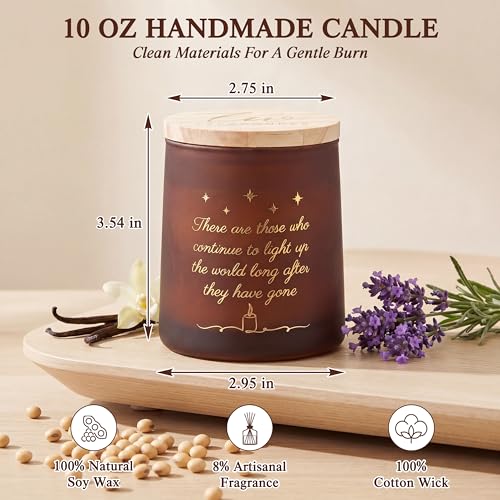 Sympathy Gifts for Loss of Loved One - Scented Candle 10 oz | Memorial Gifts for Loss of Mother Dad, Breavement Grief Gifts, Vanilla Lavender Long Lasting Burn Candle, Ready To Gift
