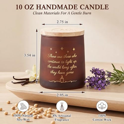 Sympathy Gifts for Loss of Loved One - Scented Candle 10 oz | Memorial Gifts for Loss of Mother Dad, Breavement Grief Gifts, Vanilla Lavender Long Lasting Burn Candle, Ready To Gift