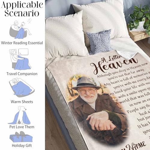 Custom Memorial Blanket with Photo - Sympathy Gift for Loss of Loved One - color: Style 11