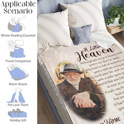 Custom Memorial Blanket with Photo - Sympathy Gift for Loss of Loved One - color: Style 11
