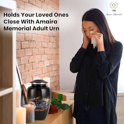 Urns for Human Ashes Adult, Large Cremation Urn for Men & Women, Handcrafted Metal Urn with Secure Lid for Funeral & Burial (Way to Heaven - 220 Cubic Inches) - color: Way to Heaven
