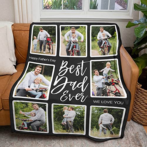 inkArts Custom Photo Blanket, Personalized Gift for Dad from Daughter or Son - color: 8 Photo-1
