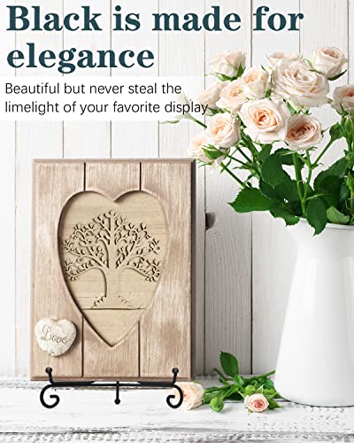 Lzerking Iron Display Stand 10 Packs, 10 Inches Plate Stand for Display | Black Foldable Easel Stand Holder for Photo Frame, Artwork, Collection, Decorative Plate, Book, Office