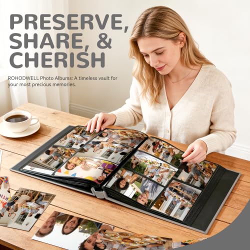 Photo Album 4x6 600 Pockets Photos, Large Capacity Leather Cover Photo Book | Slip-In Horizontal & Vertical Pockets Acid-Free Waterproof Picture Albums Great for Family Baby Wedding Holiday & Anniversary - color: Gray