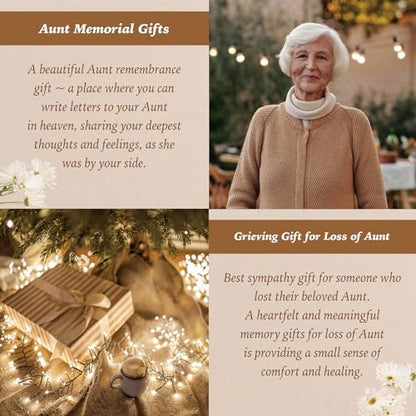 Aunt Grieving Gift, Sympathy Condolence Remembrance Memorial Gifts | Letters To My Aunt In Heaven Faux Leather Journal with Window Cover 200 Pages A5 Lined for Family Friends Who Loss of Aunt - style: Aunt