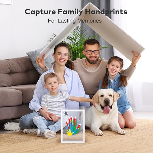 Family Handprint Kit for 5, Hand Print Keepsake Frame DIY Craft Gift - color: White, size: 5 Pages Acrylic Boards
